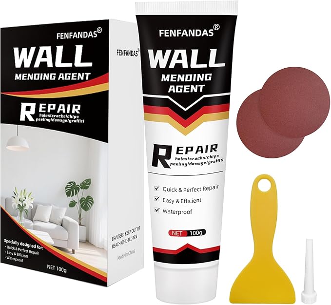 Drywall Repair Kit, Drywall Hole Patch Repair Kit Spackle Wall Repair Kit Drywall Putty for Filling Holes and Creak Damage Drywall Patch Nail Hole Filler for Walls Quick and Easy Solution