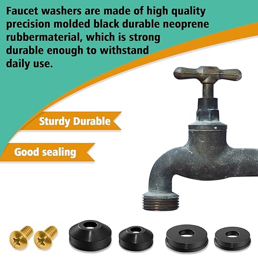 158 Pcs Faucet Rubber Washers and Garden Hose Gasket Assortment Kit for Assorted Outdoor Faucets Stem Worn and Plumbing Garden Shower Hose Washer Seal Repair