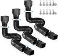 Rain Gutter Downspout Extensions, Flexible Downspout Extender for Rain Water Drainage, Down Spout Drain Extension Extendable from 21 to 68 Inches(3 Pack, Black)