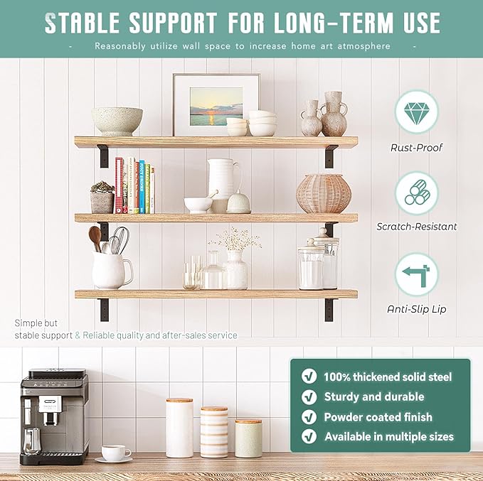Countertop Support Brackets 3 Pack L Bracket Countertop Brackets 18" x 8" x 2.5" Heavy Duty 3/8" Thick Shelf Brackets Metal Corbels L Shape Bracket for Wood Shelf/Quartz/Granite/Concret Countertops