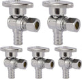 Angle Stop Valve,1/2 Inch Pex X 3/8 Inch OD Compression Angle Shut-off Valve with 1/4 Turn on/off (Pack of 5,ASTM F1807)(VALVE076-5Pack)