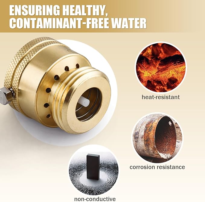 2 PCS Brass Vacuum Breaker, 3/4'' Solid Lead-Free Compliant Brass Anti-Siphon Hose Bib Valve, Backflow Preventer for Garden Hose Check Valve, Garden Spigot RV