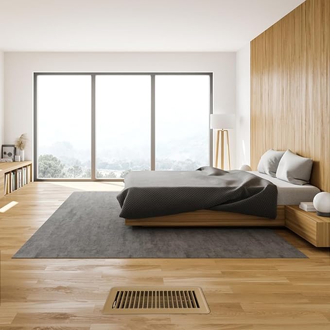VOISEN 4x10 Floor Register, Brown Floor Vent Covers,Heavy Duty Steel Walkable Floor Vents,Vent Covers for Home Floor