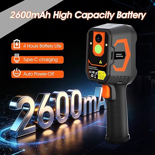 Thermal Camera Water/Air Leak Detector Imager, AIOMEST Infrared Imaging Gun w/ 512x384 TISR Resolution, PC 2D/3D Analysis, 2MP Camera, Temperature Heat -4°F to 1022°F for Wall Moisture HVAC Inspection