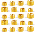 ChillWaves Brass Pipe Fitting Kit, Internal Hex Head Socket Pipe Plug Fitting，5 × 1/8" NPT，5 × 1/4" NPT，5 × 3/8" NPT，5 × 1/2" NPT Male，Thread Adapter(20-PACK)