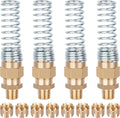 4Pcs Brass 3/8” Air Hose Fittings DOT Air Fittings with Spring Guards, 3/8” Male Connector for Rubber Tube, Air Brake Hose End Fittings, with 8Pcs Fitting Sleeve Tubes