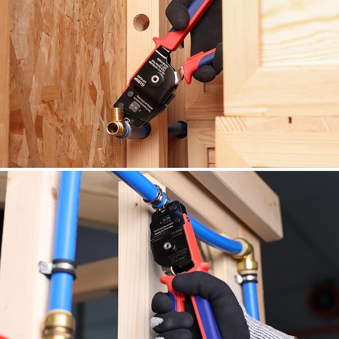iCrimp ICP-BJ03 PEX Clamp Tool for Cinch and Removal of 3/8-in, 1/2-in, 3/4-in and 1-in PEX Clamp Rings, One-handed PEX Crimping Tool