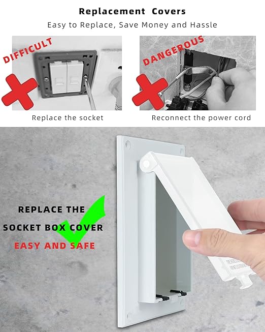 Electrical Box Replacement Cover, DBVC-1 Extra Duty Replacement for All-Weather Use, Type 3r Enclosure Cover for Wet Locations Can be adapted to DBVR1C/DBVS1C/60VC, Improve Electricity Safety (2 Pack)