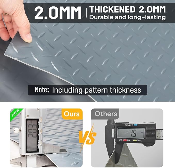 TUFFIOM 7.5 x 20 FT Garage Floor Mat, Thickened Diamond Plate PVC Garage Mats Flooring Roll for Under Car, Garage Parking Mats for Floor Large SUVs, MPV, Pickup Truck