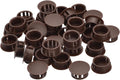 uxcell 19mm(3/4") Plastic Hole Plugs, 36Pcs Flush Type Panel Round Snap in Fastener Knockout Locking Plugs for Furniture Insert End Caps Panels, Brown