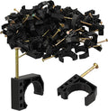 50 Pack 3/4" Half Clamps J-Hook with Nails Set, J Clamps for PEX, Copper, CPVC Tubing Connections
