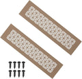 PATIKIL 12 x 3 Inch Door Air Vent Cover, 2 Pcs Heavy Duty Aluminum Grille Ventilation Cover Louvered with Mounting Screws for Cabinet Wardrobe Door, Brown