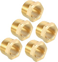 Pack of 1, 1" Male NPT to 3/4" FeMale NPT Solid Brass Hex Bushing, Hose Fittings Adapter Threaded Reducer Heavy Duty for Pipe Leak Repair, Bathroom Remodel, Compression