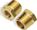 2pcs 1/2 Inch NPT Male to 1/4 Inch NPT Female Reducer Brass Pipe Hose Tube Fitting Reducing Hex Head Bushing Adapter Convert