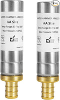 2-Pack EFIELD MH-111 1/2-Inch Straight Pex Barb Crimp Connection F1807 Stainless Steel Water Hammer Arrestor For Potable Water Plumbing Application,(HAMMER002-2PCS)
