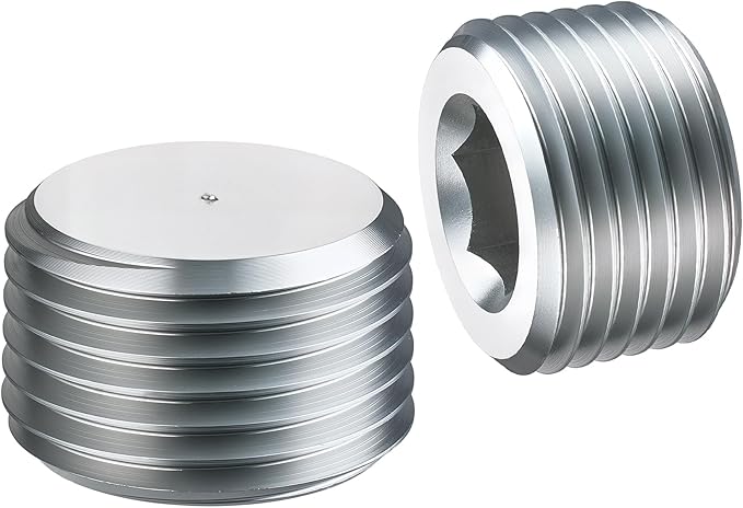 EVIL ENERGY 3/8" NPT Plugs Aluminum Socket Allen Head Silver, Pack of 2