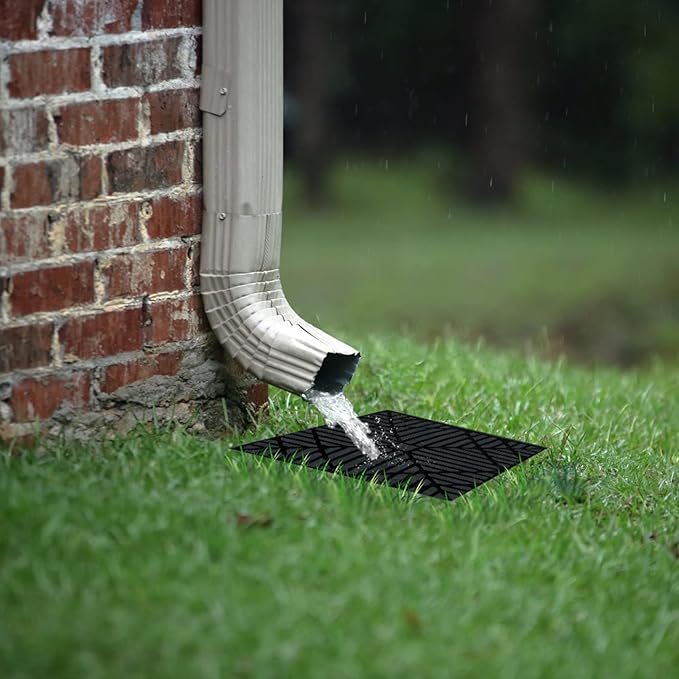 Low Profile Catch Basin Drain Kit Downspout Extender, 9"×9" Catch Basin Gutter Downspout Extensions with 2.56" ID Flexible Pipe, Pipe Stretched Length 5ft, Protect House Foundation