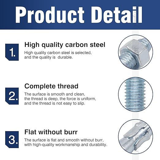 5/8" x 4-1/2" Wedge Anchor, for Cement and Concrete only, zinc-Plated Carbon Steel Screws and lag Bolts （30 pcs