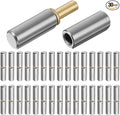 30 Pack 3-1/8" x 1/2" Weld on Bullet Hinges BBQ Smoker Weldable Barrel Hinges Heavy Duty Carbon Steel Detachable Gate Door Fittings for Swing Door Trailer Ramp