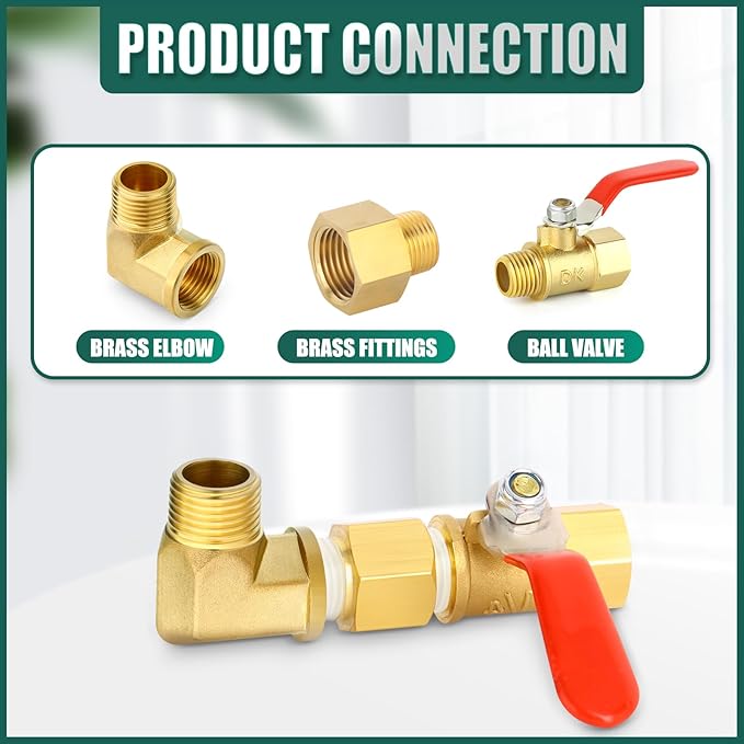 3PCS 1/8" Npt Male to Female 90 Degree Brass Pipe Fittings Barstock Street Elbow, 1/8" Npt Male x 1/8" Npt Female for oils, fuels, gases and liquids