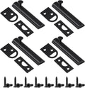 Lothee 4 Pcs Solid Brass Surface Bolt Door Slide Bolt Door Latches for Top of Slide Latch Lock(2",Matte Black)