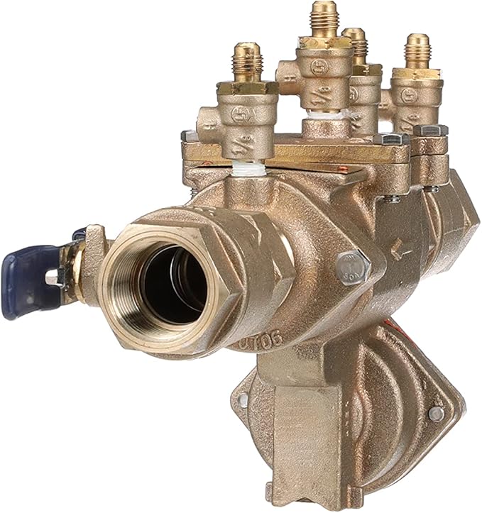 Febco LF860 Series 1" Lead-Free Bronze Reduced Pressure Zone Backflow Preventer Assembly, Quarter Turn Shutoff, Small Diameter, Spring-Loaded Check Valves, Water Line and Irrigation System