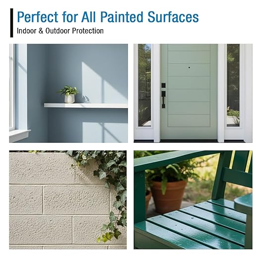 Rain Guard Paint Sealer 1 Gallon | Ready to Use | Protects Painted Concrete, Wood, Stone | Silane/Siloxane Acrylic Waterproofer | UV Resistant | Fast Drying | Semi-Satin Finish