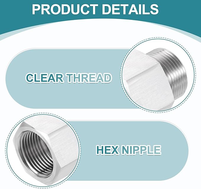 uxcell Pipe Fitting Reducing Adapter, M25 Male x 3/4" NPT Female 304 Stainless Steel Reducer Connector for Water Oil Air Pressure Gauge, Silver