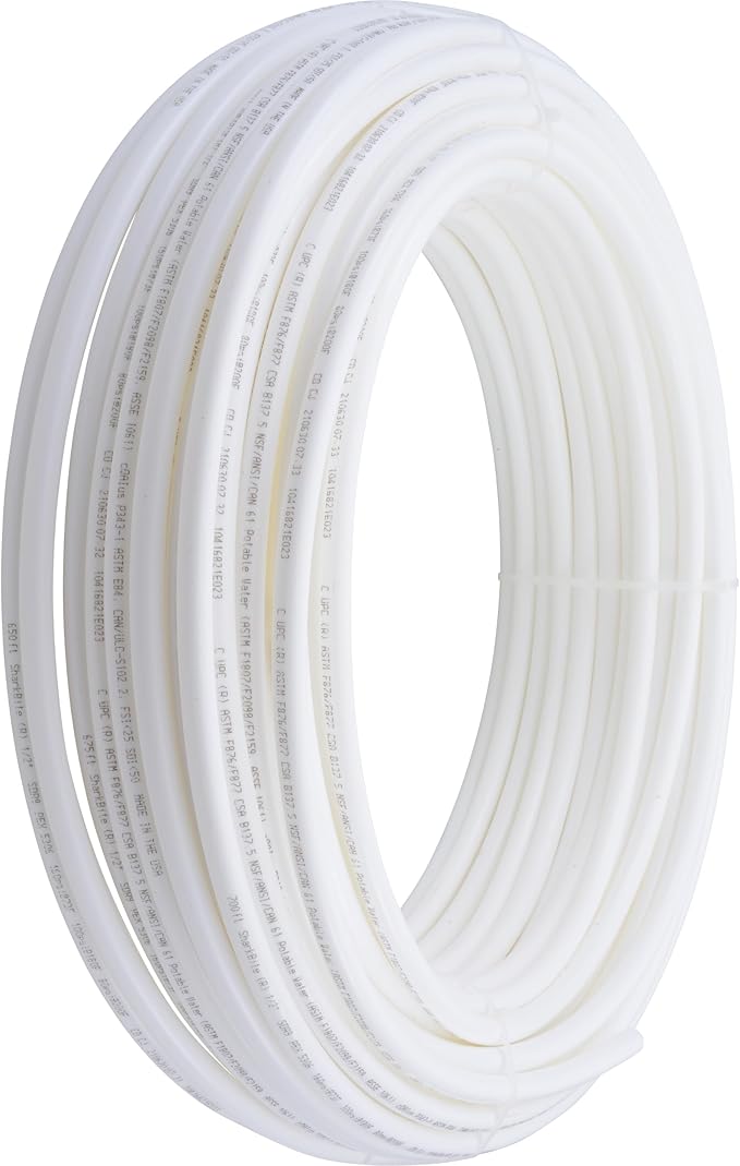 SharkBite 1/2 Inch x 300 Feet White PEX-B, PEX Pipe Flexible Water Tubing for Plumbing, U860W300