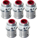 MAKERELE 3/8" Snap-In Metal-Clad Cable Connector, Zinc Electrical Conduit Fitting for Steel and Aluminum MC/AC Cable (5 pack)