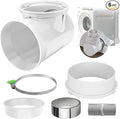 90 Degree Dryer Vent Elbow, Dryer Vent Connector Kit for 4 Inch Hose Duct Pipe Tube Adapter Space Saving Right Angle Connection Attachment for Tight Spaces