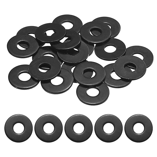 20-Pack M8 Flat Washers, Metric 24mm OD 2mm Thick 304 Stainless Steel Washers for Bolts Screws Nuts for Automotive/Machinery/Furniture, Flat Metal Washers [Black Galvanized]