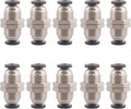 Bulkhead Union Push to Connect Tube Fitting 5/32 Inch Tube OD Double Threaded (10 Packs)