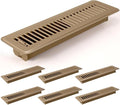 Tandefio 6 Pcs 2" x 12" Floor Register Vent Covers Metal Heavy Duty Walkable Floor Air Vent Covers with Rust Proof Finish Grille Easy Adjust Air Supply Lever for Home Wall Ceiling (Brown)