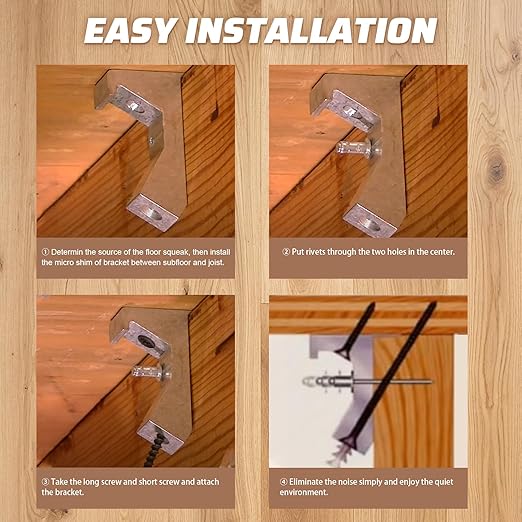 6Pcs Squeaky Floor Repair Kit Wood Floor Repair Tool Fasten Subfloor to Joists Tightly Wood Floor