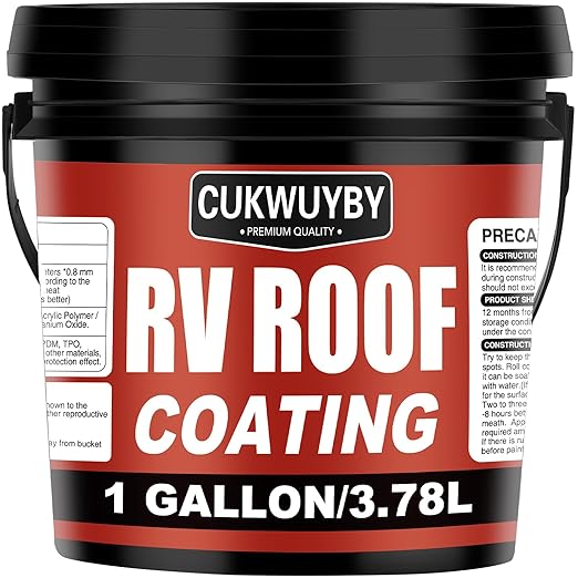 RV Roof Coating, Easy to Apply Solar Reflective Sealant, Quick Drying RV Roof Sealant, Trailer and Camper Roofs Leak Repair Liquid Waterproof Paint, 1 Gallon (White)
