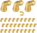 (Pack of 30) Niikappu 3/4 Inch x 1/2 Inch Reducing Elbow Brass Fitting, Push to Connect Plumbing Brass Fittings, PEX, Copper, CPVC, PE-RT Pipes