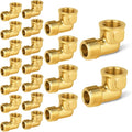 20-PCs HeSun Brass Pipe Fitting, 3/8" NPT Male x 3/8" NPT Female 90-Degree Barstock Street Elbow