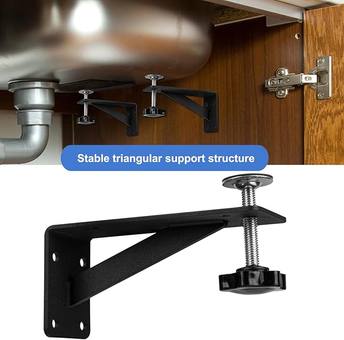 2Pcs Undermount Sink Brackets Sink Repair Kit Adjustable Undermount Sink Support, Undermount Sink Mounting Brackets for Narrow Cabinet