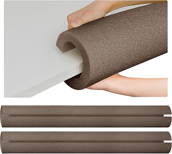 Hanaive 6 Pcs 40 x 4.1 Inch Jumbo Pool Noodles Pre Slit Clamp Foam Protection Insulation Tubes for Padding Large Foam Tube for Swimming Floating Craft Projects Padding Bumper(Brown)