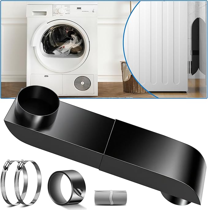 Upgrade Periscope Dryer Vent, 9.5-14.5" Adjustable Dryer Vent Connector Kit for Whirlpool and Tight Spaces - Flat & Slim Telescoping Dryer Vent Low Profile 4 Inch Duct Dryer Outlets