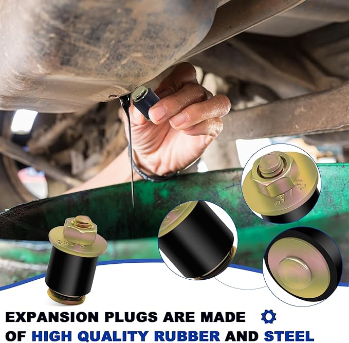 3/4" Rubber Expansion Freeze Plugs, 8PCS Automotive Engine Expandable Freeze Rubber Plugs Fit Hole: 3/4" - 7/8" (19 mm - 22 mm)