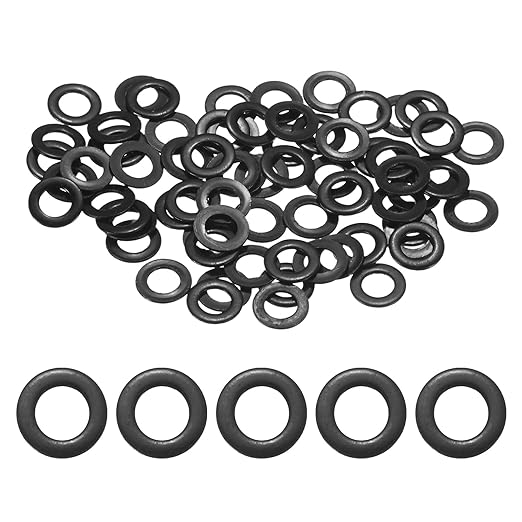 100-Pack M4 Flat Washers, Metric 8mm OD 0.5mm Thick 304 Stainless Steel Washers for Bolts Screws Nuts for Automotive/Machinery/Furniture, Flat Metal Washers [Black Galvanized]