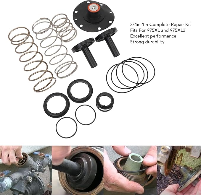 Complete Backflow Repair Kit 3/4in to 1in Long Durability High Performance Prevent Water Leakage Backflow Components Repair Parts Fit for Wilkins 975XL 975XL2