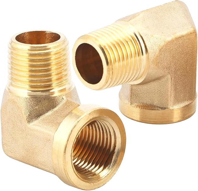 2pcs 90 Degree Barstock Street Elbow 1/4" NPT Male to 1/4" NPT Female Forged Fitting by CX WONDERLAND