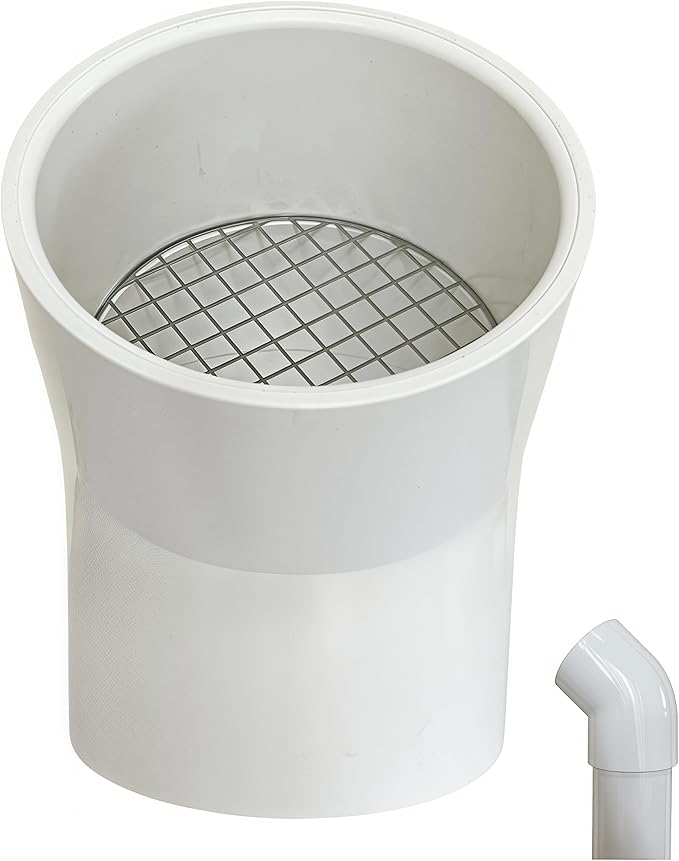 PVC Vent Cap 1 pcs 45-Degree for 6" Schedule 40,PVC Termination Cap,Vent Cover Screen,Round Furnace PVC Pipe Stainless Steel Roof Vent Cap,Installation not Required That PVC Elbow,or Coupling