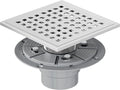 Neodrain Square Shower Drain,6 inch Stainless Steel 304 Grate and PVC Drain Body, Grate with Brushed Nickel Finish, Kit Includes Hair Trap/Strainer,Lifting Hook and PVC Drain Base