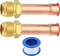 uxcell Brass Pipe Fitting, 3/4 SAE Male Thread x 3/4" OD Flare Connector with Copper Tube for HVAC System Air Conditioner Refrigeration