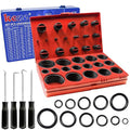 KEZE 826 Pcs Universal SAE and Metric O-Rings Kit,Standard 32 Metric & Inch Sizes O ring Assortment in 2 Box with 4 Piece Pick and Hook for Automotive Faucet Hydraulics Hose Air and Gas Sealing Repair