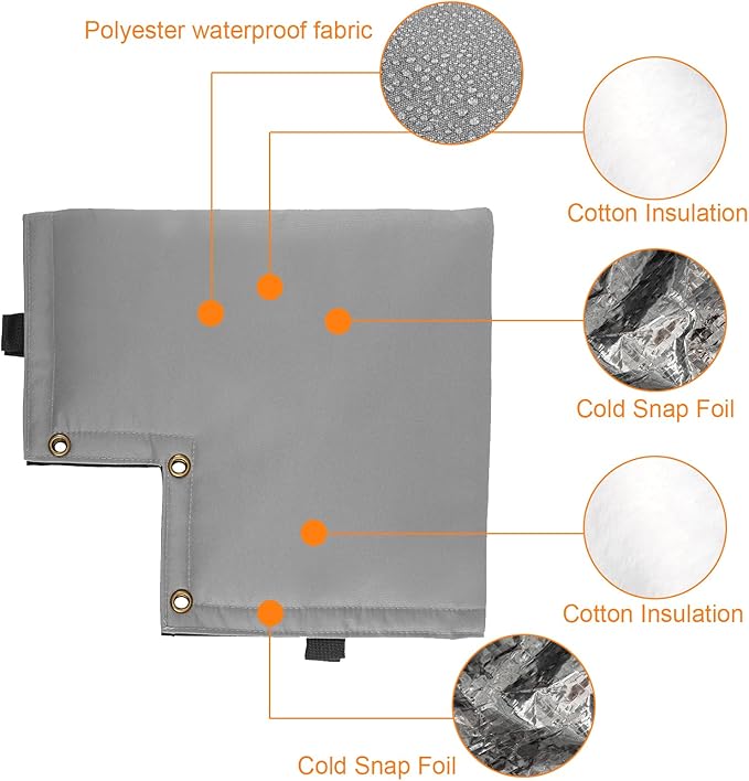 Insulated Backflow Preventer Pouch - Outdoor Pipe Insulation for Winter, Well Pump & Sprinkler Valve Protection